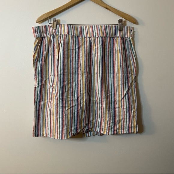 Prosecco Linen blend Striped Button-Front Skirt size 16 - Picture 2 of 7